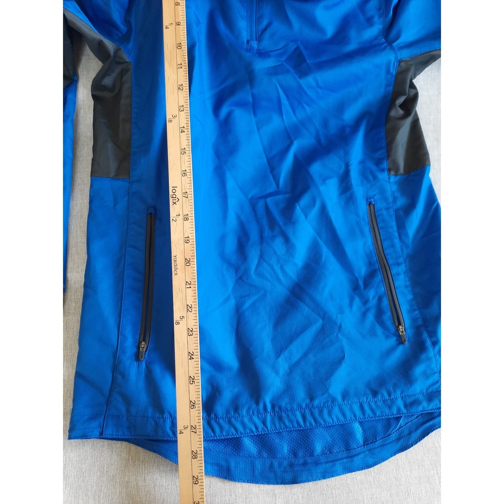 Nike Men Small Two-tone Performance Logo Drawstring Hoodie Blue/Black Winbreaker - Picture 6 of 8